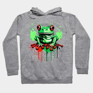 Cute Frog - Frog Art - Retro Frog Gift Hoodie